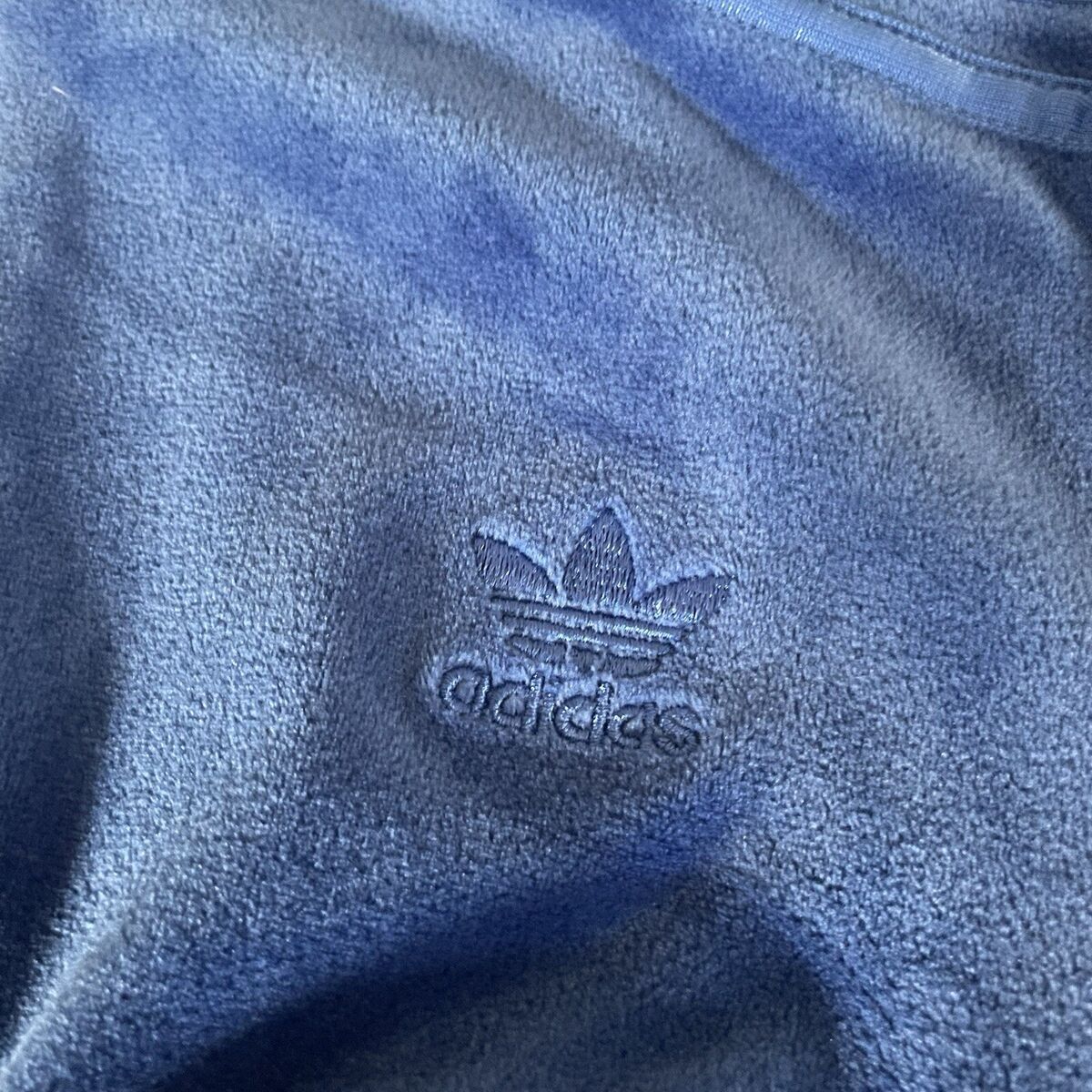 Adidas x Jeremy Scott Track Top Bra Jacket Blue Velour Size Adidas x Jeremy Scott Track Top Bra Jacket Blue Velour Size