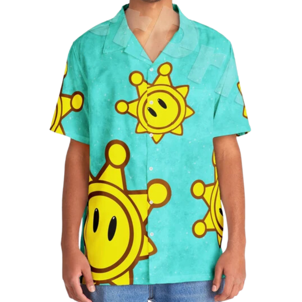 Sunshine Mario Plumber Brothers Tropical Hawaiian Shirt