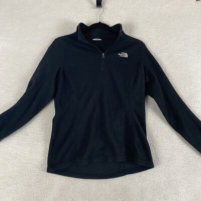 The North Face Small Black Womens Outdoor Jacket Hiking 1/4 Zip Midlayer