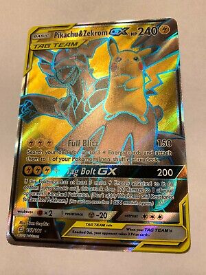 Pokemon Card Pikachu & Zekrom GX Team Up 162/181 Full Art 2019