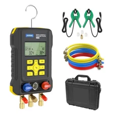 Digital HVAC Refrigeration AC Manifold Gauge Set Pressure Vacuum Temp Tester 