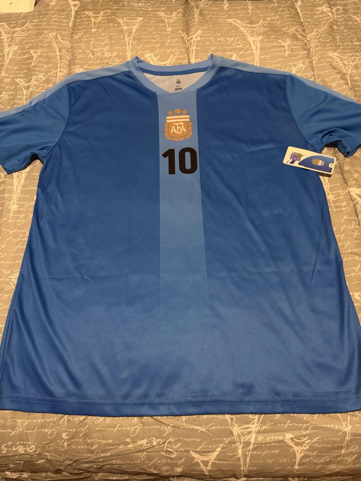 Lionel Messi #10 Argentina AFA Official Soccer Jersey Shirt Blue L NWT