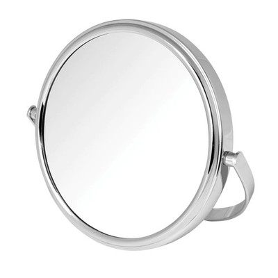 Small Tabletop Magnifying Mirror - 5.5  Diameter with 6.2''L x 6.3''W, Chrome