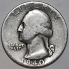 1940-P Washington Silver Quarter - Very Good - #22158EA