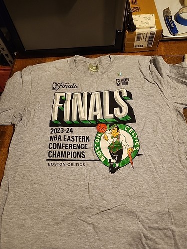 New w/Sticker  XL NBA Locker Room Boston Celtics Championship Finals Shirt a