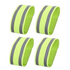 4 Pcs Reflector Bands Fluorescent Green Armband Reflective High Visibility