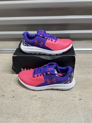 Girls Under Armour UA GGS Outhustle Print Athletic Shoes Size 5Y Purple Pink