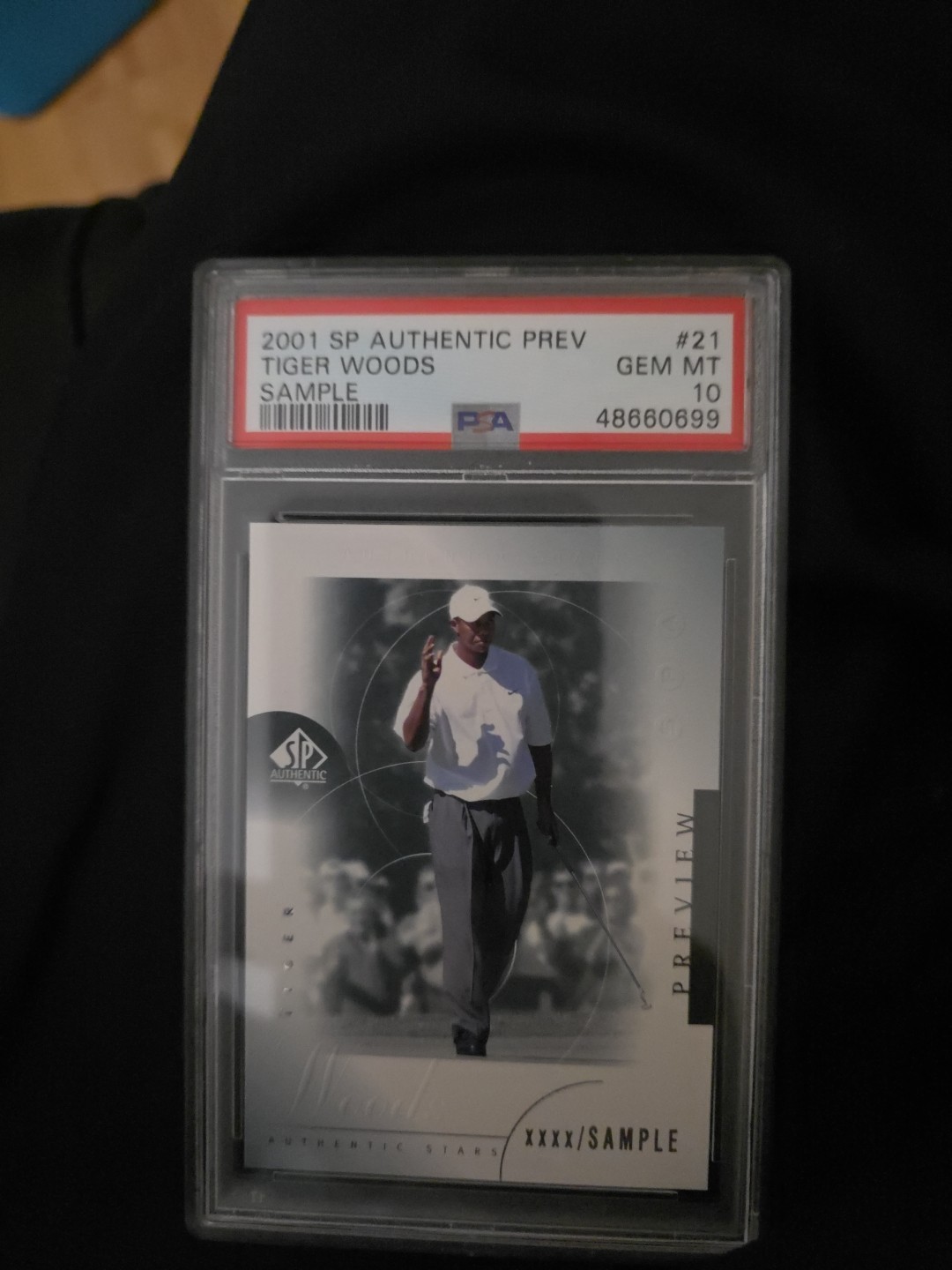 2001 SP Authentic Sample Preview Tiger Woods Rookie RC #21 PSA 10 Gem-Mint