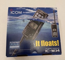 ICOM IC-M34 Floating VHF Marine Radio Transceiver  Accessories. Tested Working