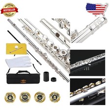 Intermediate C Flute, 16 Keys, Silver Plated Cupronickel, Open/Closed Hole, Case