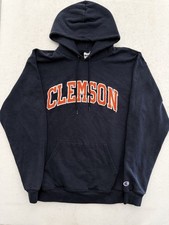 Vintage Champion Clemson Tigers Hoodie Men's Size L Embroidered 90s Y2K