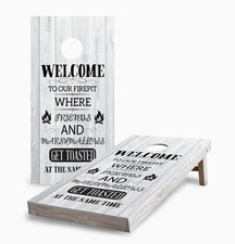 Cornhole Boards Campfire Theme Outdoor Game 2...