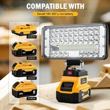 Cordless Led Work Light For De Walt 20v Battery Portable Flood Light Flashlight