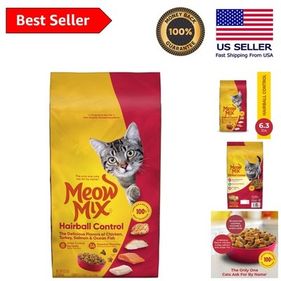 6.3 lb Hairball Control Dry Cat Food - Holistic Nutrition & Delicious Tastes