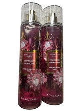 Set of 2 Bath  Body Works Strawberry Snowflakes Fine Fragrance Body Mist 8 oz