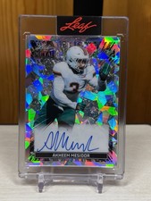 Ahkeem Mesidor 2026 Leaf Metal On-Card Auto Crystal Ice /9 Miami Hurricanes NFL