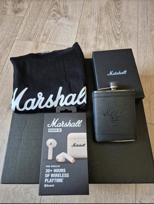 Marshall Paket: Minor IV Kopfhörer, Flachmann, T-Shirt Gr. L