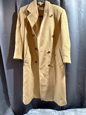 Jones New York Womens Petite 8P Beige 100% wool made in USA long coat