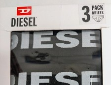 Image of Diesel UMBR ANDRE Men's SMALL or XL underwear 3 Pack Cotton Briefs BLACK