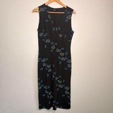 Vintage Y2K Sleeveless Midi Summer Dress Butterfly Fairycore Babydoll Black