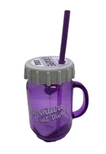Disney Parks Pixar UP Grape Soda Jar Tumbler with Straw New Free Shipping