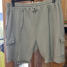BoohooMAN 5xl Shorts Jersey Cotton Mix Pistachio Green VGC Waist 55-70cm