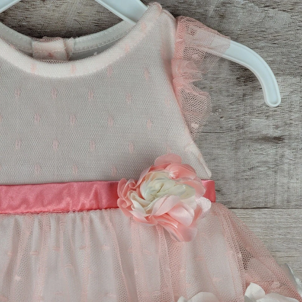 Vestido para ocasiones especiales 3-6 meses bebé sesión de fotos niña flor alforja de Pascua Foto 3 de 4