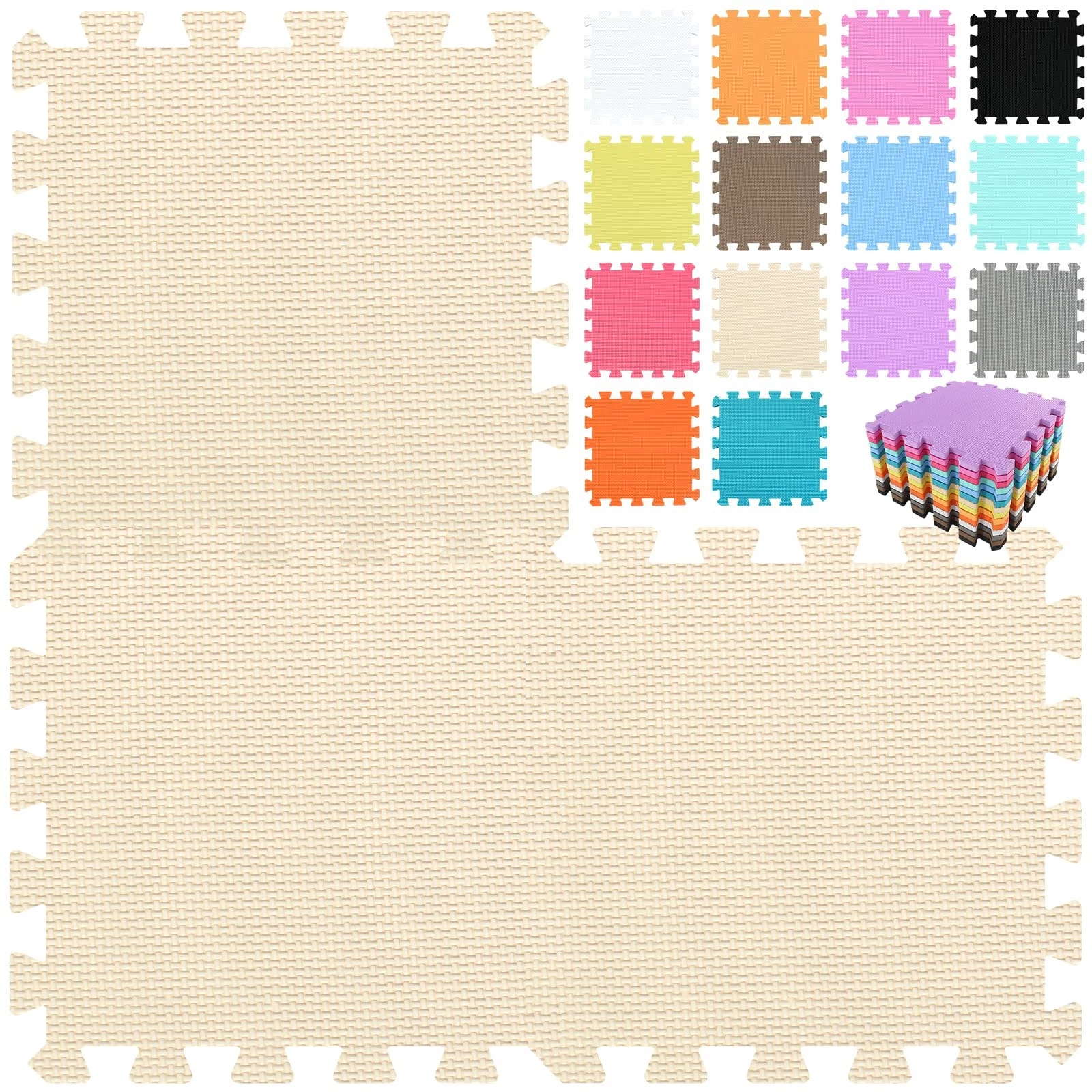 EVA 18 Tiles Interlocking Puzzle Foam Floor Mats - Baby Play Mat for Playing ...
