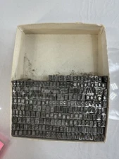 Antique Square Letterpress Print Type Upper Case Letter & Number Set Complete
