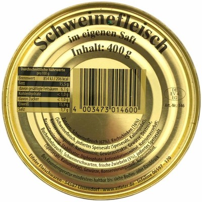 Eifeler Schweinefleisch im eigenen Saft 400g Dose