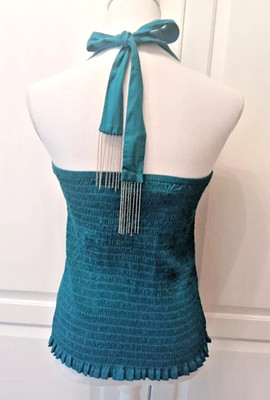Orsay Damen Party Top 38/40 M L , Elegant Sommer Top, grün/ Türkis, Neu