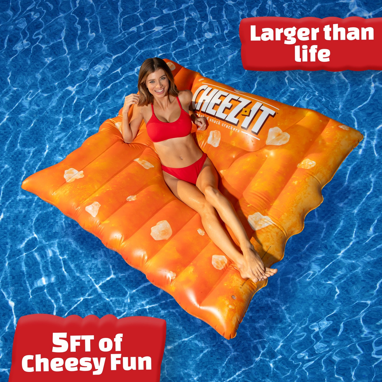 Cheez-It Pool Float Extra Large Inflatable Raft for Pool,Beach & Lake,Durable PV