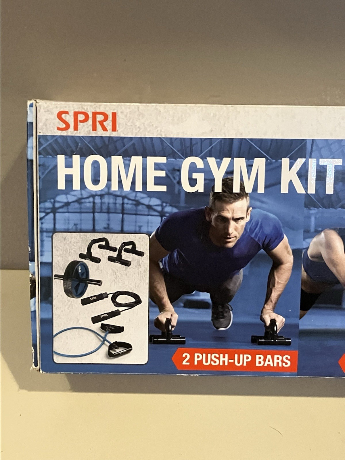 SPRI Home Gym Kit Push-up Bars Ab Wheel Jump Rope Resistance Tube Fitness