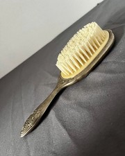 Vintage 1950s Handheld Victorian Style Silver plated Floral Vanity Hair Brush