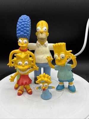 Vintage 1990 The Simpsons Jesco Bendable Figures Homer Bart Lisa Marge Maggie!