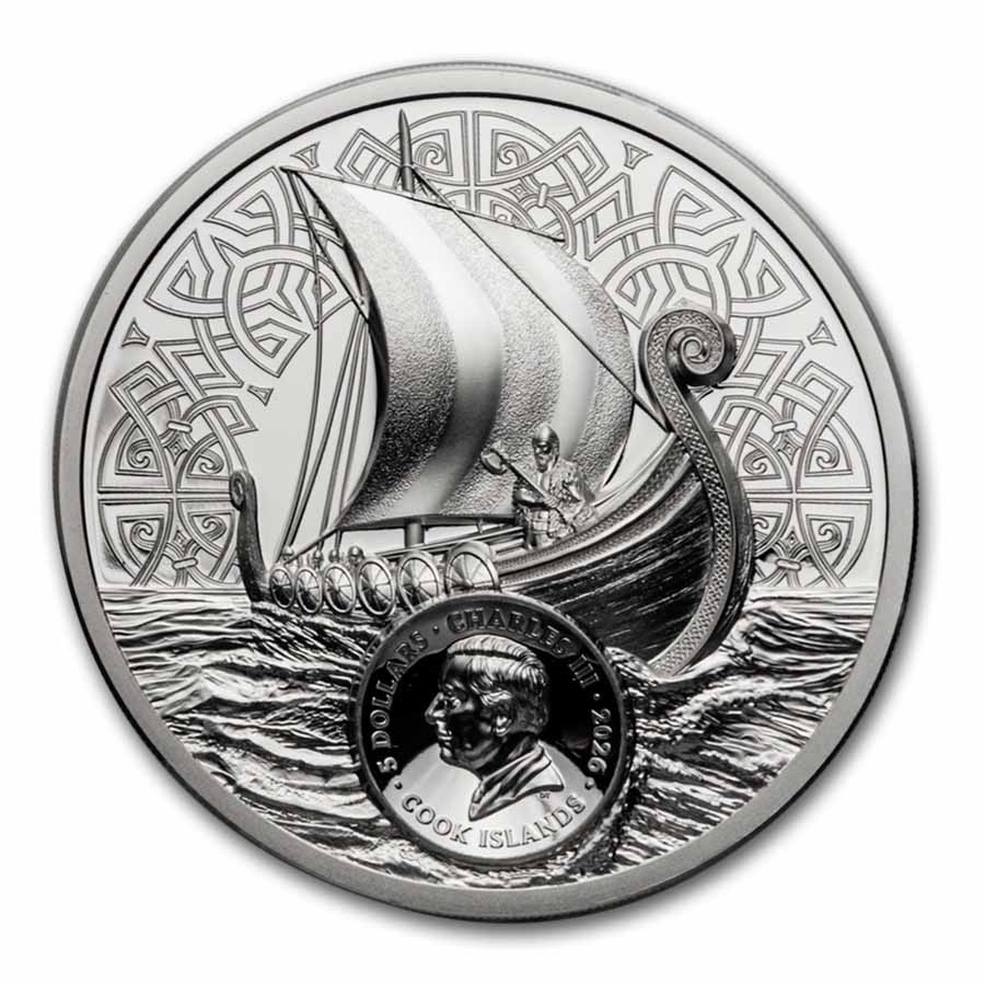 2026 Cook Islands 1 oz Silver Savage Vikings Proof (w/ Box & COA