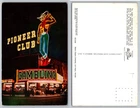 Vintage Las Vegas Pioneer Club Howdy Pardner Neon Sign Postcard