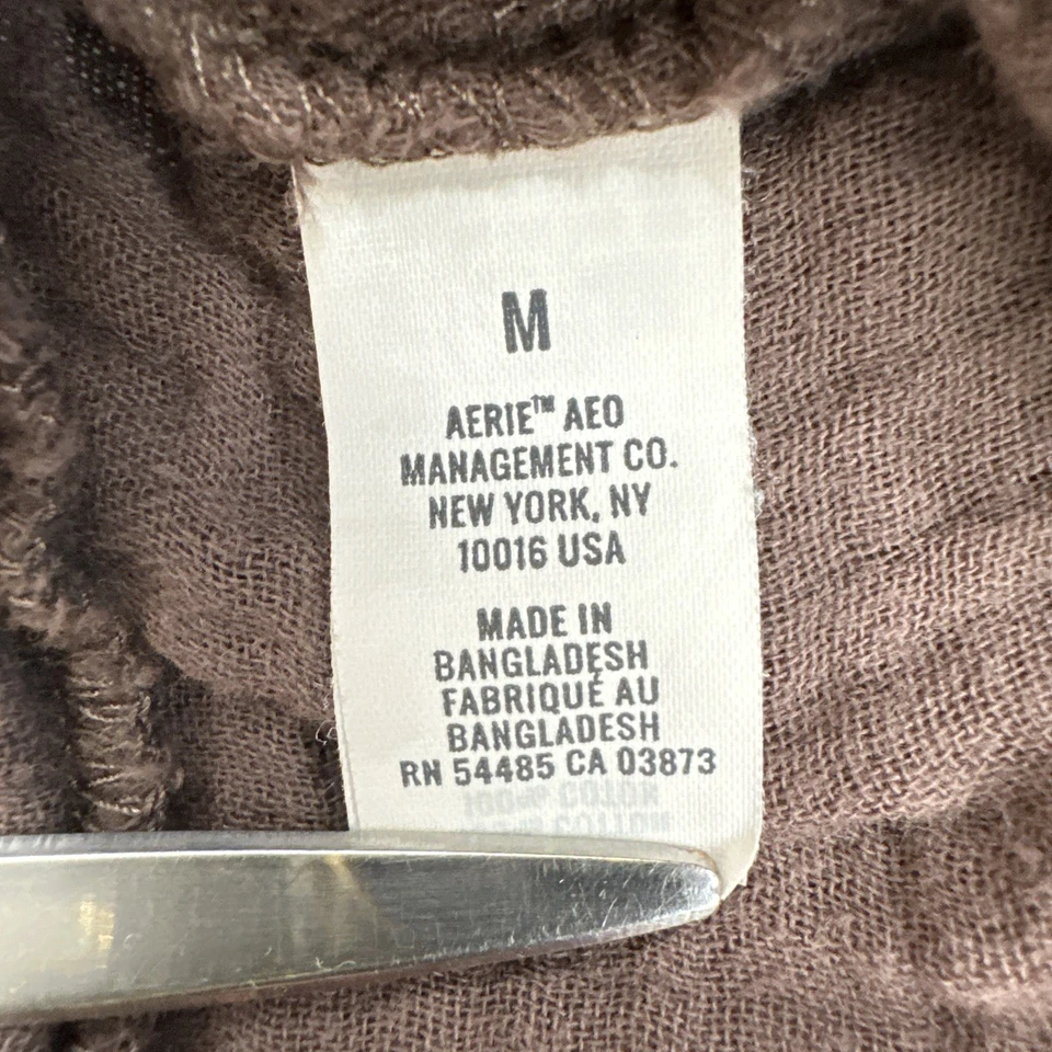 Aerie Overalls One Piece Women M Brown Pockets 100% Cotton.#36200 - Image 3 of 4