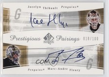 2005-06 SP Authentic 18/100 Jocelyn Thibault Marc-Andre Fleury #PP-TF Auto g2u