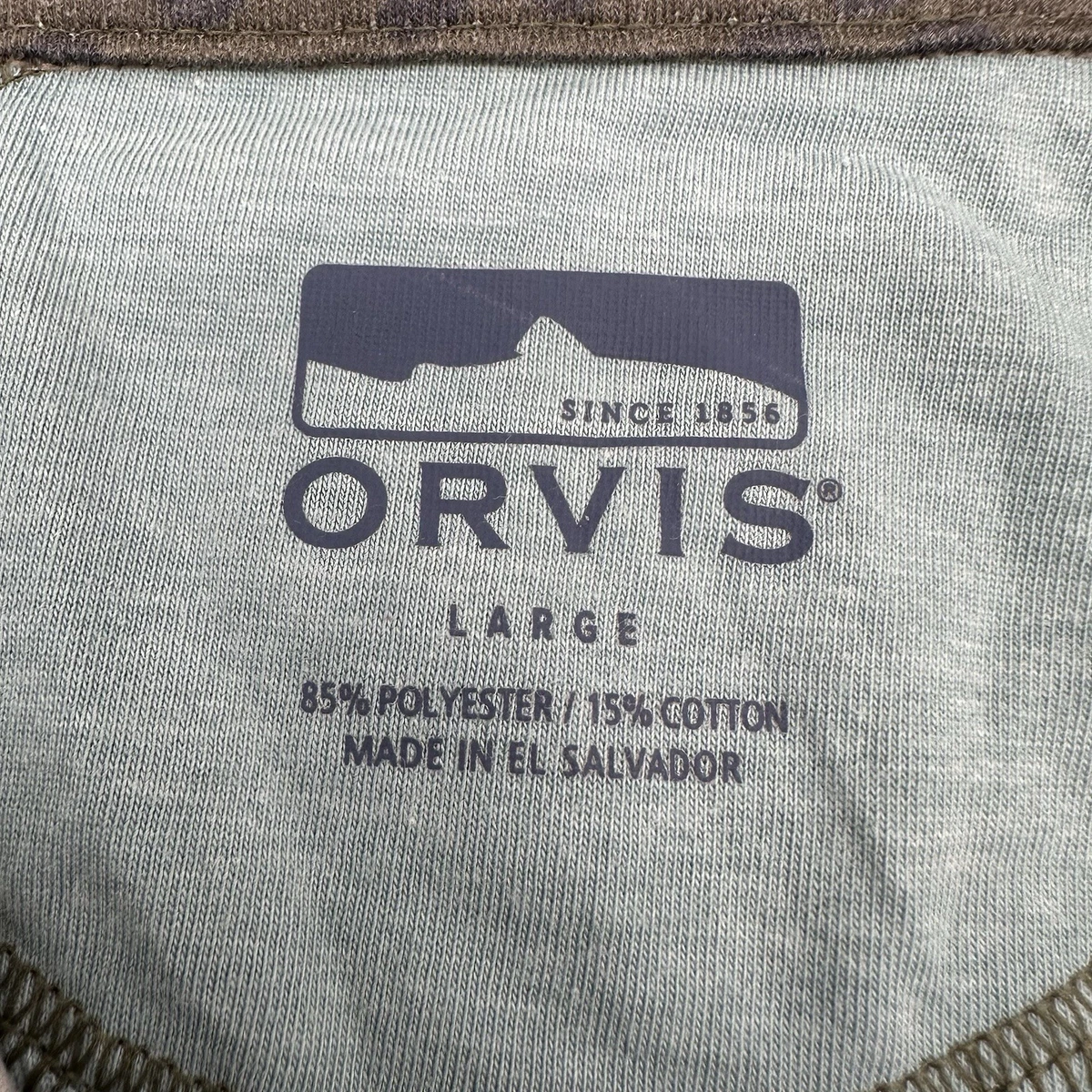 Pullover grande Orvis raro Rainbow Trout DriRelease rendimiento gráfico 1/4 cremallera