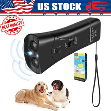 Ultrasonic Anti Dog Barking Device Pet Trainer LED Light Gentle Chaser Style USA
