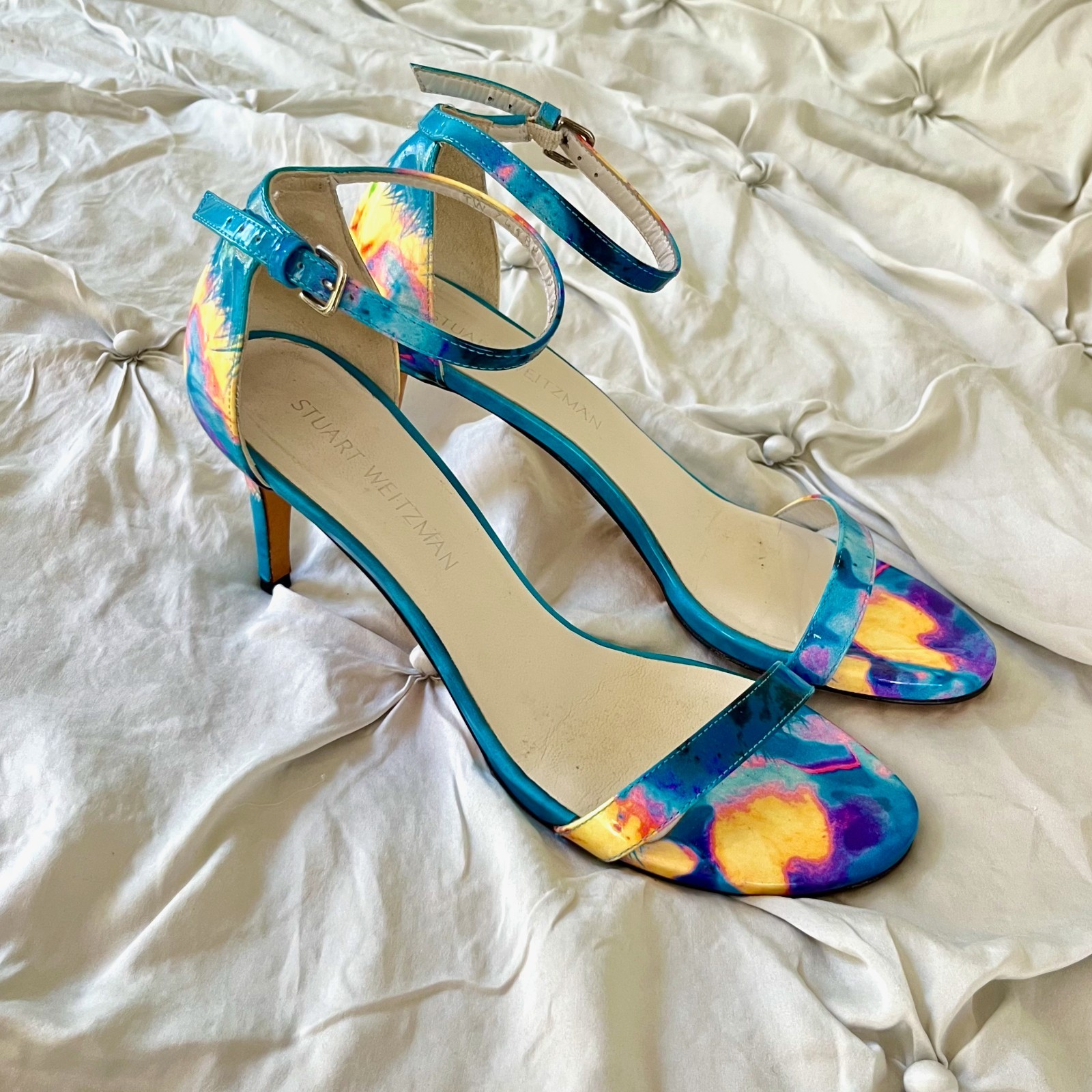 Stuart Weitzman Leather Multicolored Heels Sz 9