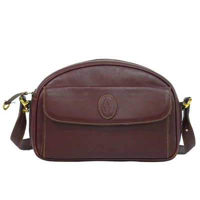 Sac bandoulière Cartier Must Leather Bandoulière Bordeaux Or - Photo 1/4