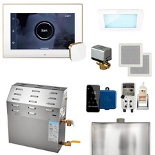 Mr. Steam MSSUPER1EC1 iSteamX Generator Package in White x Brushed Bronze