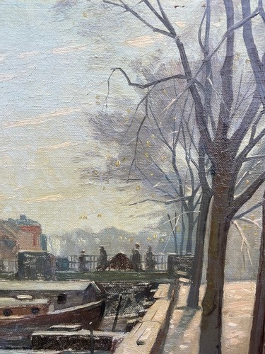 Hans Kruuse 1893-1964 Kopenhagen Promenade At City Canal View Boats Houses - Picture 10 of 16