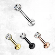 Push In Labret Monroe Stud Threadless Flat Back Stud Earring Lip Labret Piercing