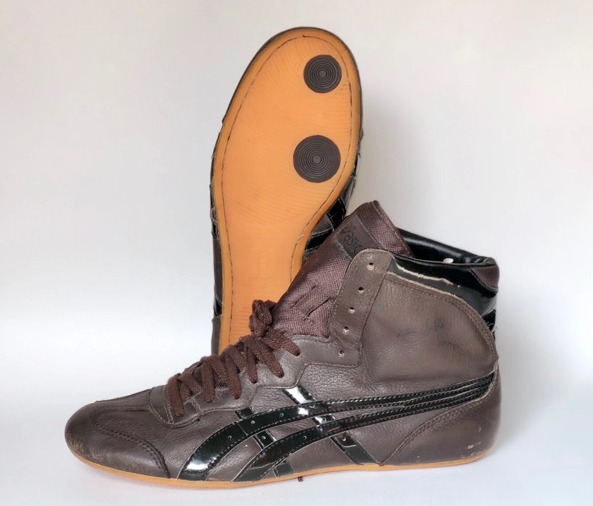ASICS Dan Gable Classic Wrestling Shoes Size 12 2004 Brown Black