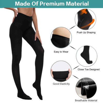 Firm Compression Pantyhose Women & Men 20-30mmHg Close Toe Tights Varicose Vein