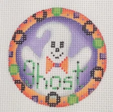A Collection of Designs ACOD needlepoint handpaint 1954 GHOST-a Halloween 2.5"
