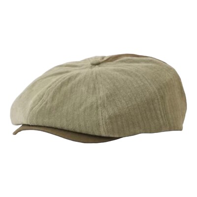 BRIXTON Schiebermütze BROOD FLATCAP oliv/grün herringbone  Ballonmütze BAKERBOY